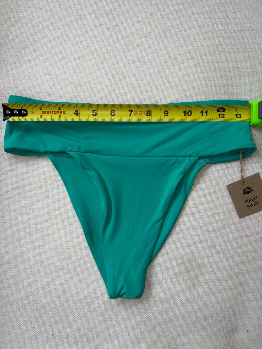 Toast Swim Teal Fold-Over Bikini Bottom